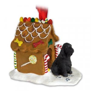 GBHD121B English Cocker Spaniel, Black Ginger Bread House