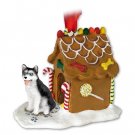 GBHD17A Husky, Black & White, Blue Eyes Ginger Bread House