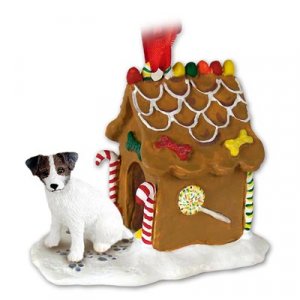 GBHD63A Jack Russell Terrier, Brown & White, Rough Coat Ginger Bread House