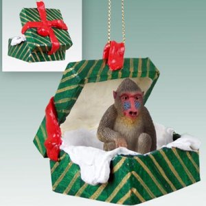 GGBA12 Mandrill Green Gift Box Ornament