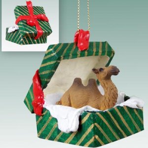 GGBA18 Camel, Bactrian Green Gift Box Ornament