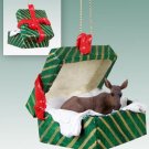 GGBA23 Moose, Cow Green Gift Box Ornament