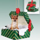 GGBA27A Fox, Red Green Gift Box Ornament