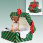 GGBA27A Fox, Red Green Gift Box Ornament