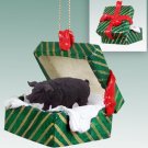 GGBA48 Pig, Black Green Gift Box Ornament