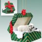 GGBA49 Sheep, White Green Gift Box Ornament