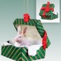 GGBA51 Rabbit, White Green Gift Box Ornament