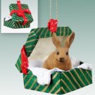 GGBA53 Rabbit, Brown Green Gift Box Ornament