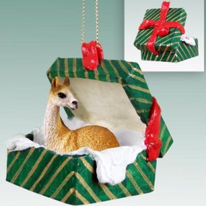 GGBA54 Llama Green Gift Box Ornament
