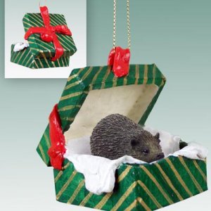 GGBA58 Hedgehog Green Gift Box Ornament
