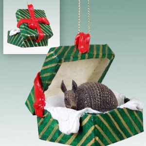 GGBA66 Armadillo Green Gift Box Ornament
