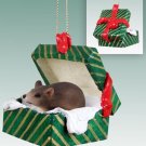 GGBA70 Mouse Green Gift Box Ornament