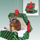 GGBA73 Chipmunk Green Gift Box Ornament