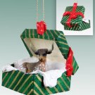 GGBA77 Long Horn Steer Green Gift Box Ornament