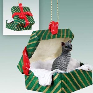GGBC07 Cornish Rex Blue Green Gift Box Ornament