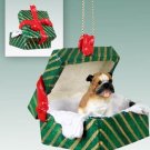 GGBD05A Bulldog Green Gift Box Ornament