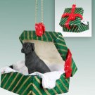 GGBD100A Great Dane, Black, Uncropped Green Gift Box Ornament