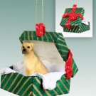 GGBD100B Great Dane, Fawn, Uncropped Green Gift Box Ornament