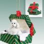GGBD104A Poodle, White, Sport cut Green Gift Box Ornament