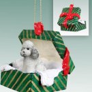 GGBD104B Poodle, Gray, Sport cut Green Gift Box Ornament