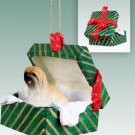 GGBD10B Lhasa Apso, Brown Green Gift Box Ornament