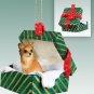 GGBD123 Chihuahua, Long Haired Green Gift Box Ornament