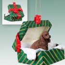 GGBD15A Cocker Spaniel, Brown Green Gift Box Ornament
