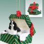 GGBD15E Cocker Spaniel, Black & White Green Gift Box Ornament