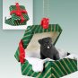 GGBD18B Pug, Black Green Gift Box Ornament
