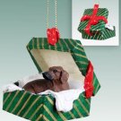 GGBD19A Dachshund, Red Green Gift Box Ornament