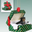 GGBD19B Dachshund, Black Green Gift Box Ornament