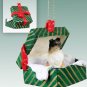 GGBD20B Sheltie, Tricolor Green Gift Box Ornament