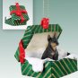 GGBD25A Doberman, Black Green Gift Box Ornament