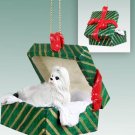 GGBD26E Shih Tzu, White Green Gift Box Ornament