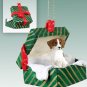 GGBD27B Brittany, Brown & White Green Gift Box Ornament