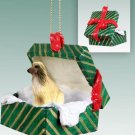 GGBD28B Afghan, Tan & White Green Gift Box Ornament