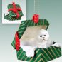 GGBD29 Bichon Frise Green Gift Box Ornament