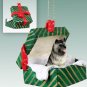 GGBD32 Keeshond Green Gift Box Ornament
