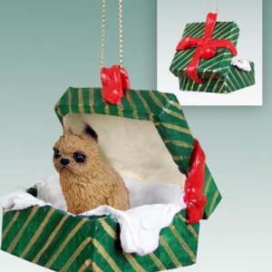 GGBD46A Brussels Griffon, Red Green Gift Box Ornament
