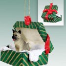 GGBD55A Akita Gray Green Gift Box Ornament