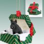 GGBD58B Schnauzer, Giant, Black Green Gift Box Ornament