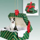 GGBD65B Pit Bull Terrier, Brindle Green Gift Box Ornament