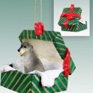 GGBD76 Irish Wolfhound Green Gift Box Ornament