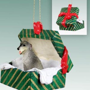 GGBD76 Irish Wolfhound Green Gift Box Ornament