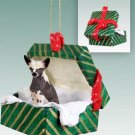 GGBD81 Chinese Crested Dog Green Gift Box Ornament