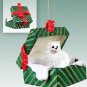 GGBD83 American Eskimo Miniature Green Gift Box Ornament