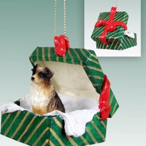 GGBD99A Australian Shepherd Brown Green Gift Box Ornament