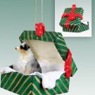 GGBD99C Australian Shepherd Blue, Docked Green Gift Box Ornament