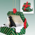 GGBD99F Australian Shepherd Tricolor, Docked Green Gift Box Ornament