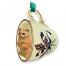 GTCC09 Persian Red Green Holiday Tea Cup Ornament